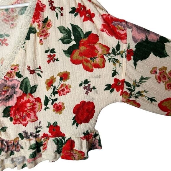 Free People intimately free on point PJ top floral crop top long sleeve XS‎ - Picture 7 of 10